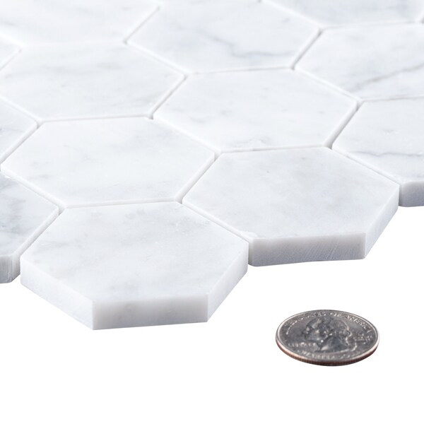 ANDOVA TILES Channing 2 X 2 Marble Honeycomb Mosaic Floor Use Tile